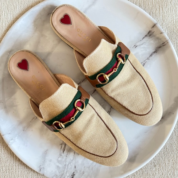 Gucci Princetown Canvas Mules Horsebit Size 40 - Picture 1 of 7